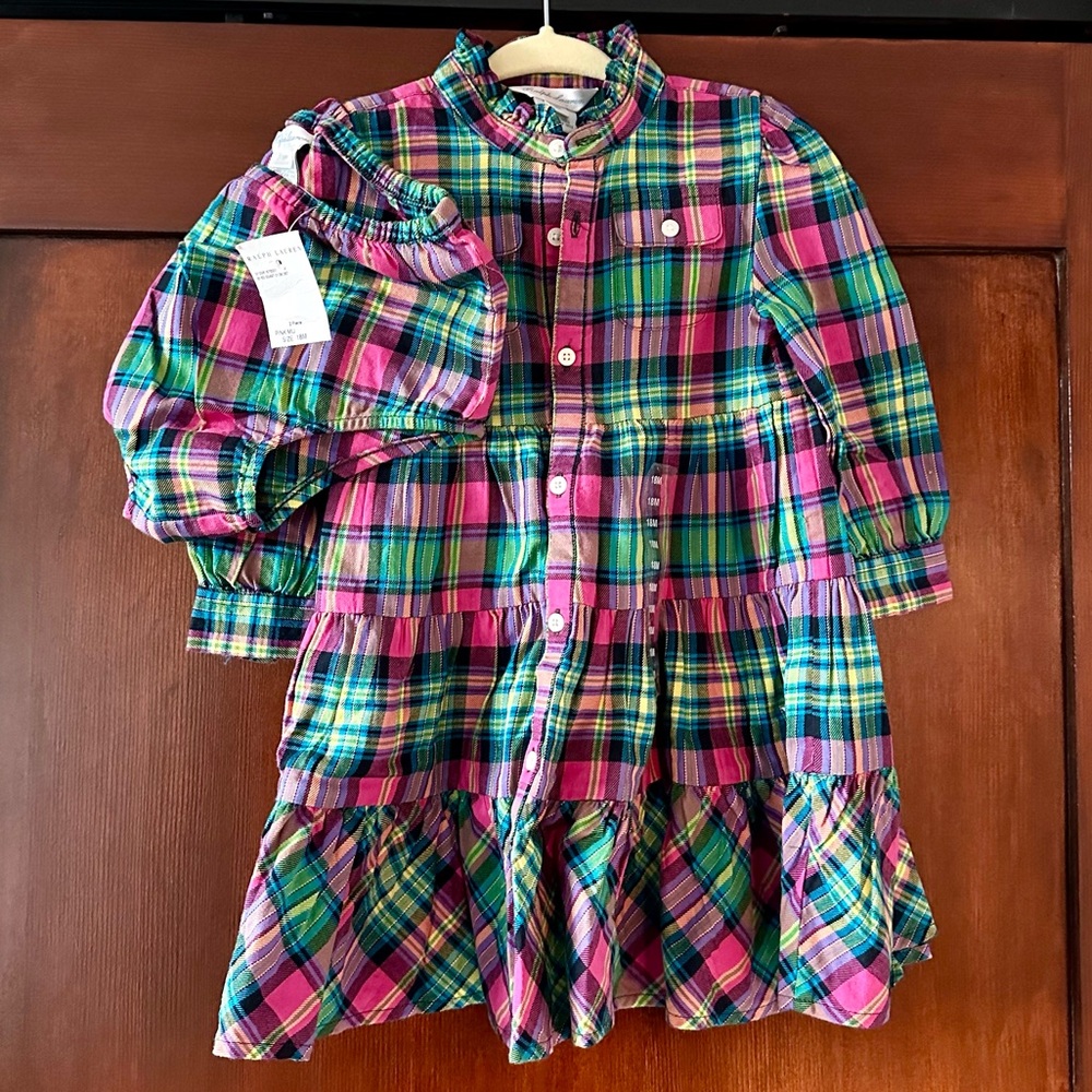 NWT Ralph Lauren Plaid Toddler Dress - Size 18mo